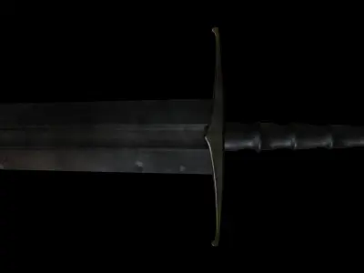 Realistic Medieval Knightly Sword Low-poly 3D model