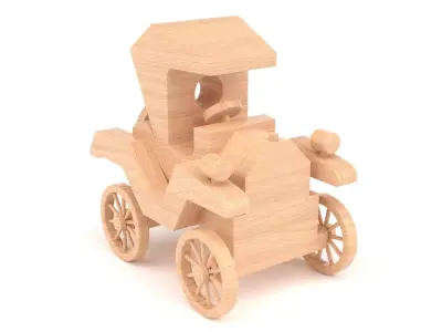 Wooden toy car 34 3D model