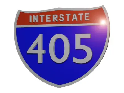 Sign Interstate Highway 405 2 3D model