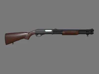 Pump Shotgun Low-poly 3D model purchase