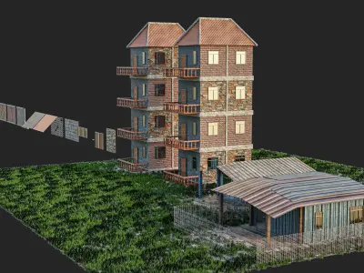 building pack Low-poly 3D model