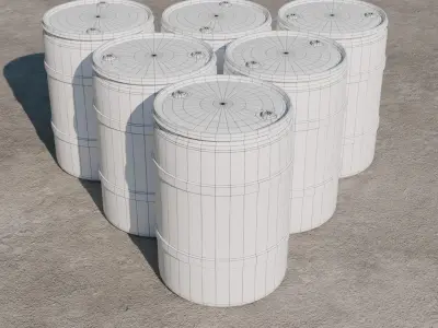 Plastic Barrel Low-poly 3D model get