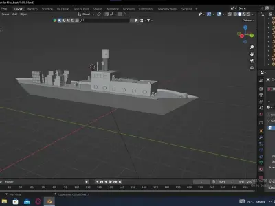 LOWPOLY CARGOSHIP Free 3D model