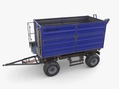 Agro trailer V2 Low-poly 3D model