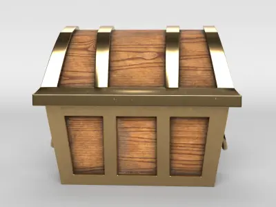Treasure Chest Low-poly 3D model