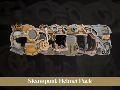Stylized Steampunk Helmet Pack