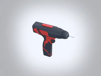 Power Drill Low-poly 3D model