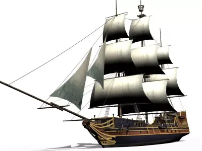 Galleon Low-poly 3D model by sobul