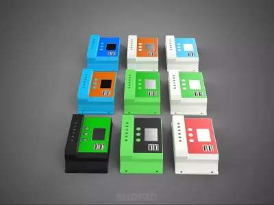 MULTI COLOR SOLAR CELL PANEL CONTROLLER BATTERY CHARGE REGULATOR 3D model