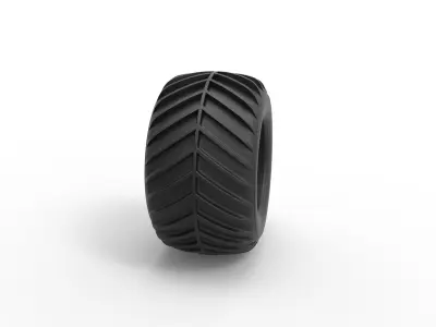Dune buggy rear tire 24 Scale 1 to 25 3D print model