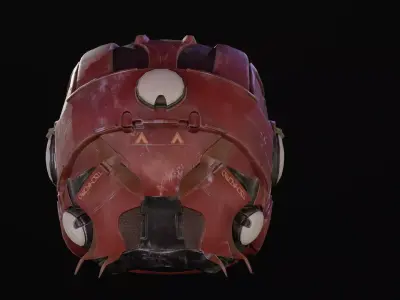 Sci-fi Helmet Low-poly 3D model 9