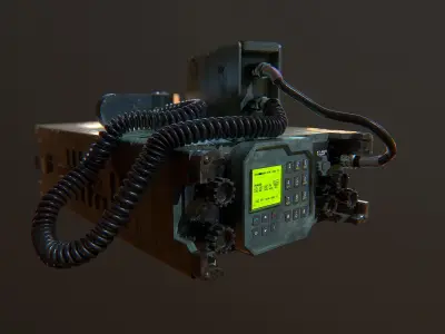 Military Radio Game Ready Low-poly 3D model
