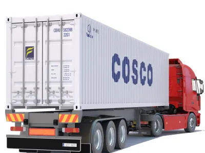 Iveco Stralis with 12 containers 3D model