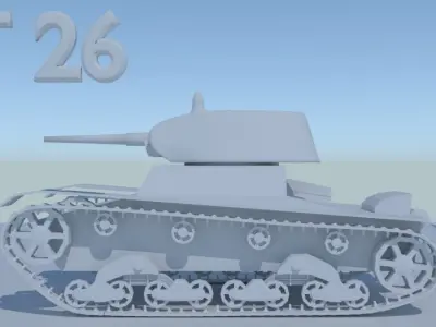 sovietic Tank T26  3D model