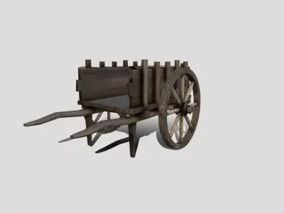 Medieval Market Cart Low-poly 3D model