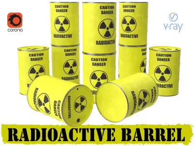 Radioactive barrel 3D model purchase