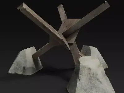 Anti tank obstacle Low-poly 3D model