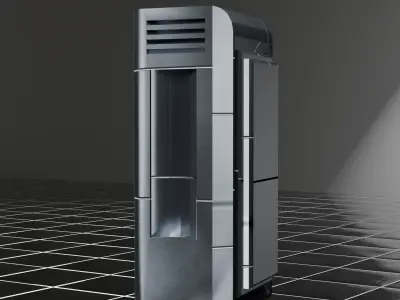 Modern Industrial Refrigerator Low-poly 3D model