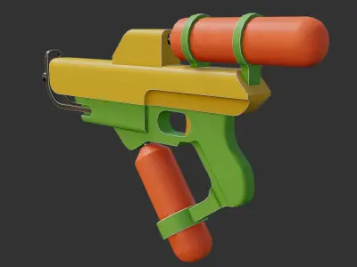 Water Gun Weapon Low-poly 3D model