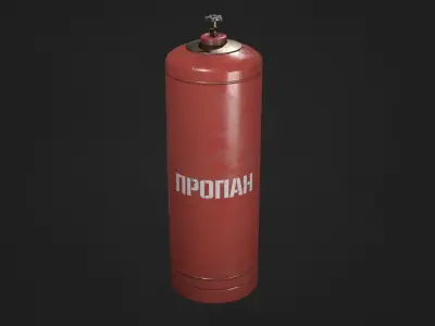 Gas Cylinder Low-poly 3D model 3