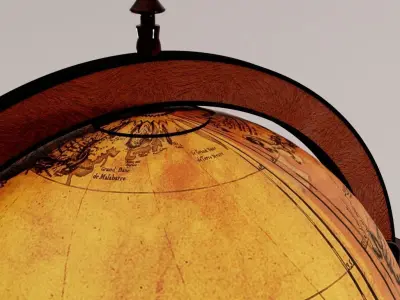 antique globe PBR  Low-poly 3D model