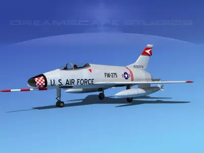 North American F-100D Super Sabre V06 USAF 3D model