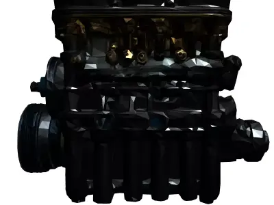HighDetail V8 Combustion Engine Model Low-poly 3D model