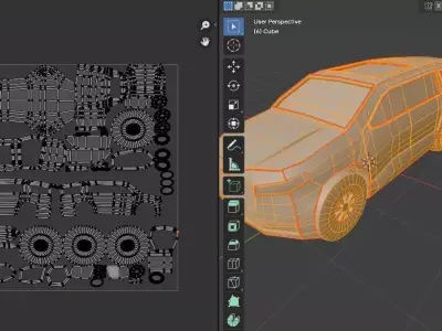 Jeep Land Cruiser Low-Poly Game-ready Low-poly 3D model