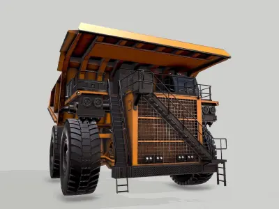Old Industrial Vehicle Mine Truck Low-poly 3D model