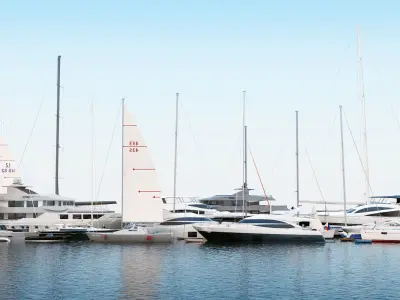50 Yachts and Boats collection 3D model
