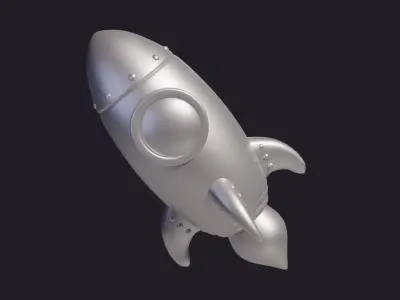 cartoon stylized Rocket Low-poly 3D model