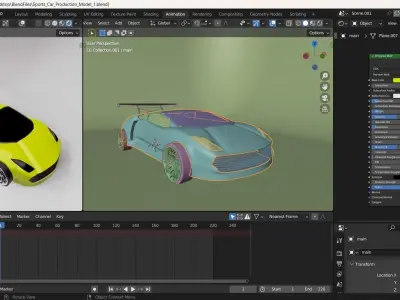 FREE Sports Car 3D Model   Free low-poly 3D model