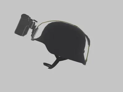 German Helmet and Night Vision Free 3D model