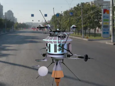 Luna Robot Low-poly 3D model