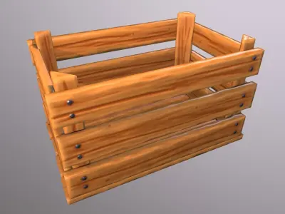 Stylized wood crate Free low-poly 3D model