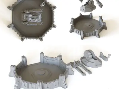 Sci fi Anti Air Emplacement for tabletop scenery 3D print model