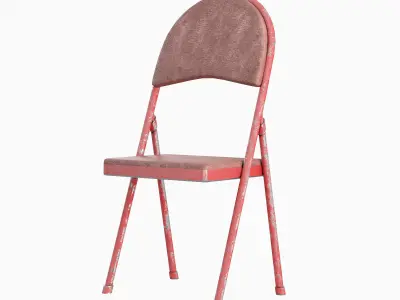 Folding Chair Set Low-poly 3D model