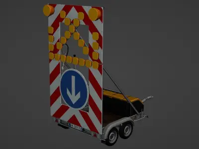 European Arrow Board Trailer 3D model