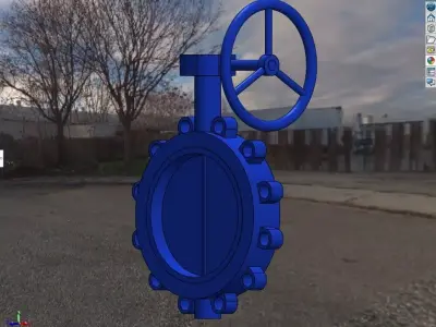 Butterfly valve PN16 3D model