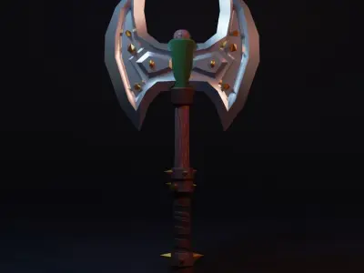 Stylized Axe Low-poly 3D model 2