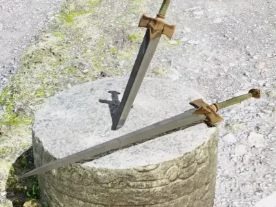 Sword 3D free  bastion Sword Low-poly 3D model