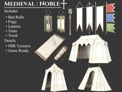 Medieval Collection Noble Campsite 3D Model Pack