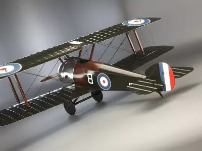 Sopwith Camel F1 Low-poly 3D model