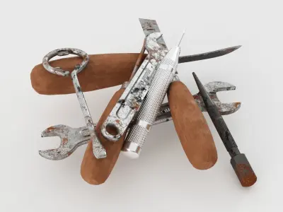 Rusty Tools Low-poly 3D model