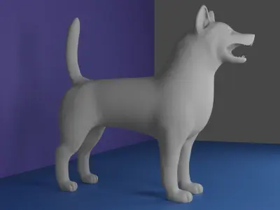 Akita model dog 3D model