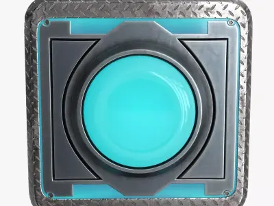 Push Button Neon 4 color 3D Low-poly 3D model