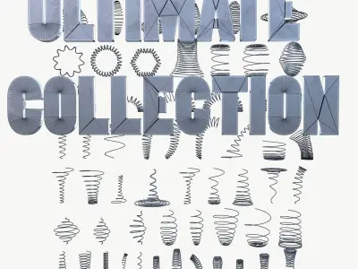 Metal Spiral Spring ULTIMATE COLLECTION  3D model