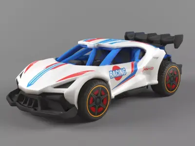 Racing Car Game Ready Low Poly Low-poly 3D model