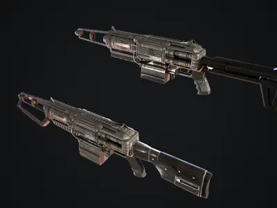 Energy Riffle Low-poly 3D model