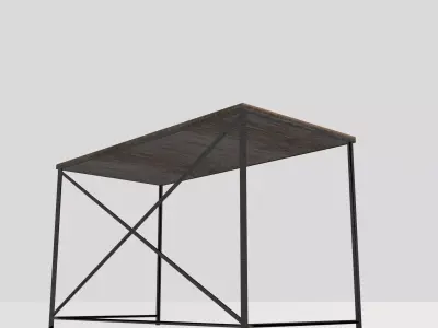 Low-Poly Industrial Desk - Game Ready PBR Low-poly 3D model